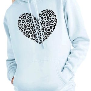 Cheetah Heart Printed Hoodie assorted colors